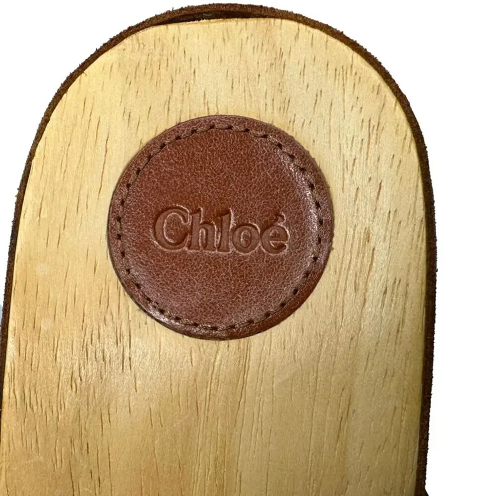 Chloé Joy Studded Clogs in Brown Suede - Picture 9 of 10
